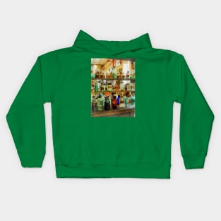 Chemists -Bottles of Chemicals Green and Brown Kids Hoodie